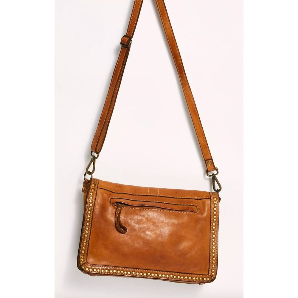 Free People Bolsa Nova Marisa Messenger Bag Studded Leather Purse Campomaggi - Picture 14 of 14